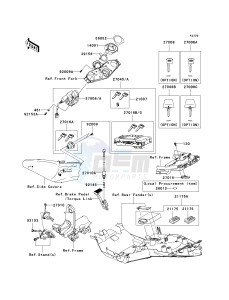 ZG 1400 A [CONCOURS 14 ABS] (8F-9F) A8F drawing IGNITION SWITCH_LOCKS_REFLECTORS