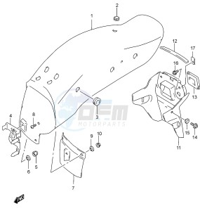 GZ250 (K2) drawing REAR FENDER (MODEL K2)