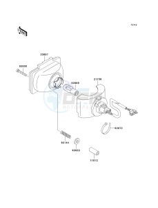 KLF 250 A [BAYOU 250] (A6F-A9F) A8F drawing HEADLIGHT-- S- -