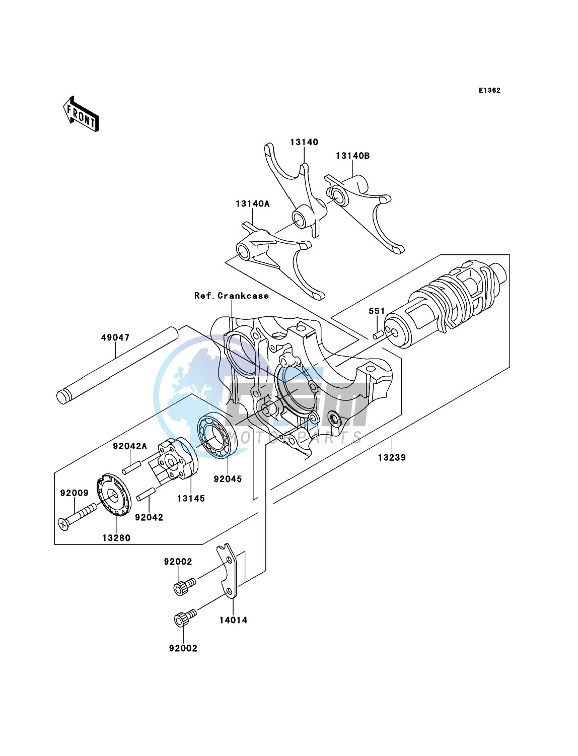 Gear Change Drum/Shift Fork(s)