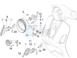 GTS 250 ABS drawing Head lights - Turn signal lamps