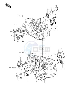 KZ 250 D [KZ250] (D1) [KZ250] drawing CRANKCASE -- 80 D1- -