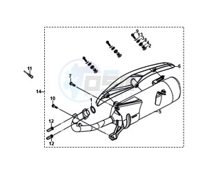 FIDDLE II 50 (25 KM/H) (AF05W4-NL) (E4) (L8-M0) drawing EXHAUST MUFFLER / FIDDLE II 50 (25 KM/H) (AF05W4-NL) (E4) (L8-M0)