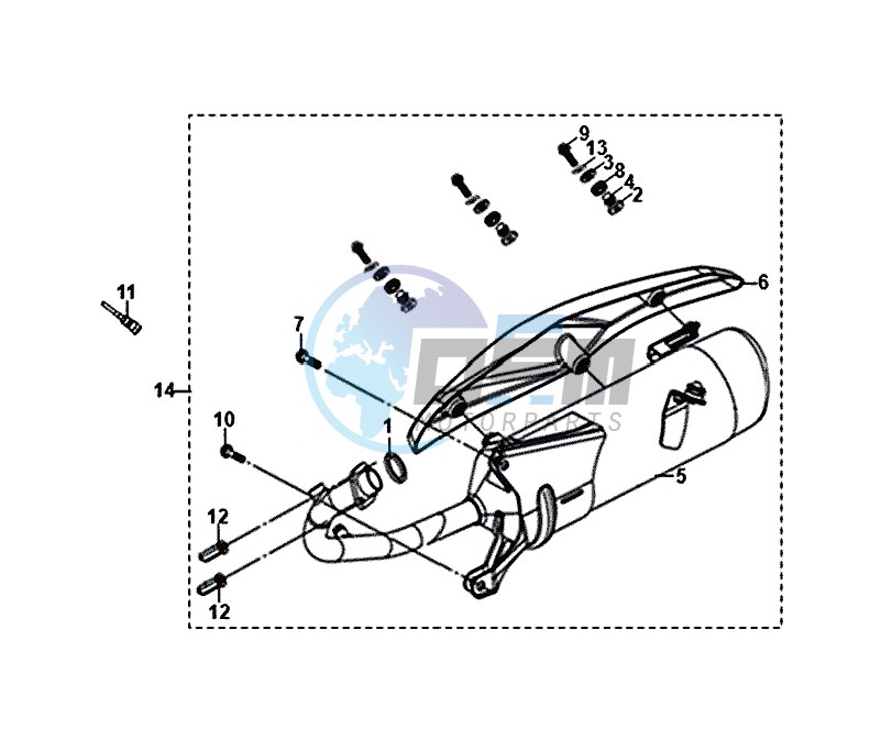 EXHAUST MUFFLER / FIDDLE II 50 (25 KM/H) (AF05W4-NL) (E4) (L8-M0)