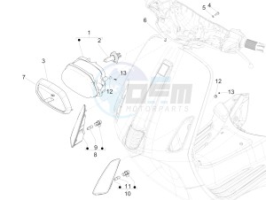 Sprint 125 4T 3V ie (APAC) (CAPH, EX, RK, TW, VT) drawing Front headlamps - Turn signal lamps