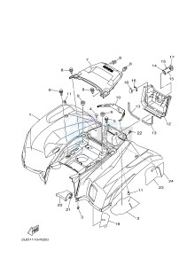 YFM700FWAD YFM70GPLH GRIZZLY 700 EPS LIMITED EDITION (2UDT) drawing REAR FENDER