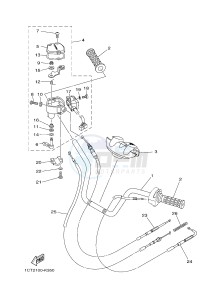 YFM450FWAD YFM45GPHG GRIZZLY 450 EPS HUNTER (2LCD) drawing STEERING HANDLE & CABLE