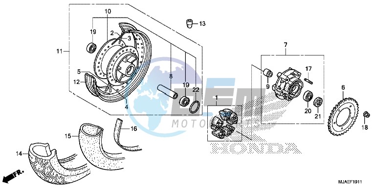 REAR WHEEL (VT750S)