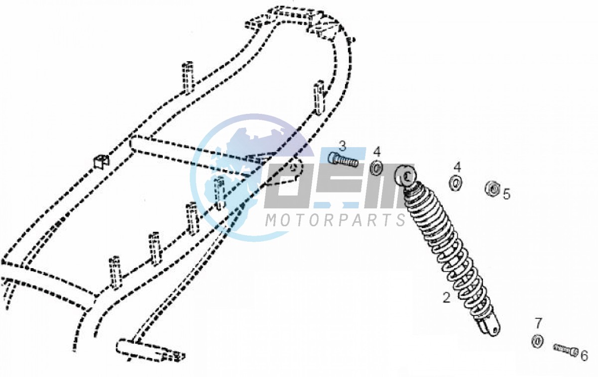 Shock absorber, rear (Positions)