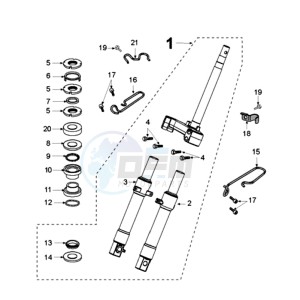 VIVA 3 L 50 4T A drawing FRONT FORK / STEERINGHEAD