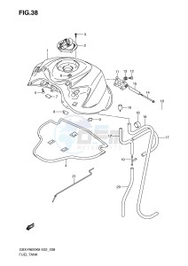 GSX-R600 (E2) drawing FUEL TANK (MODEL K8)