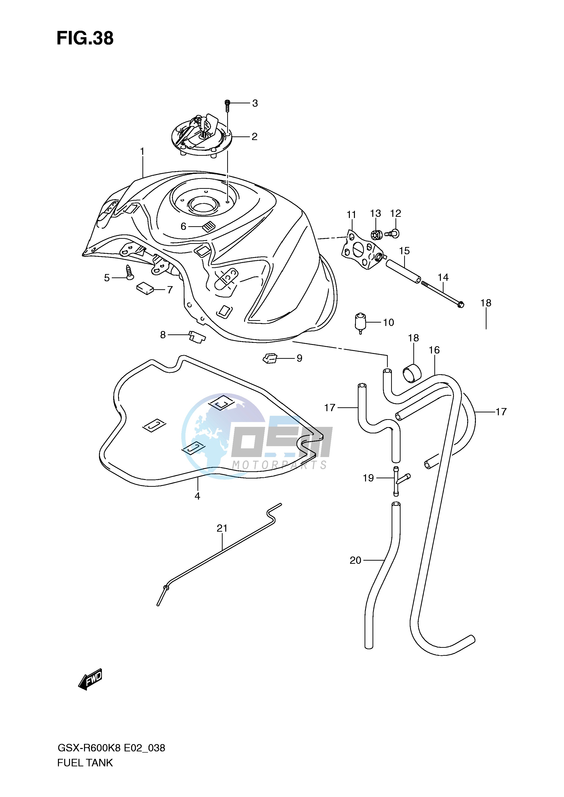 FUEL TANK (MODEL K8)