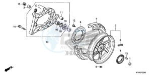 SH300E SH300E UK - (E) drawing REAR WHEEL/SWINGARM