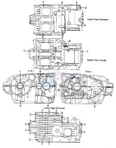 KZ 440 B (B1) drawing CRANKCASE BOLT & STUD PATTERN -- 80 B1- -