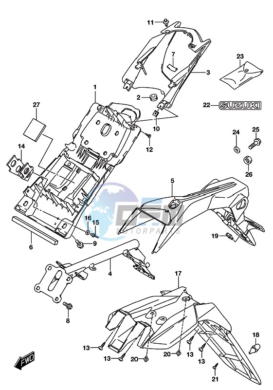 REAR FENDER (GSX-S125MLXL8 P21)