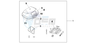 VFR800A9 Ireland - (EK / ABS MME TWO) drawing TOP BOX 45L PEARL SUNBEAM WHITE