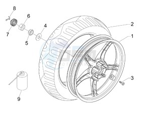 Liberty 125 4t Delivery e3 drawing Rear Wheel