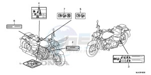 VT750CSD Shadow - VT750CS-D 2ED - (2ED) drawing CAUTION LABEL (VT750C/C2S/CA/CS)