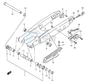 RM250 (E3-E28) drawing REAR SWINGING ARM (MODEL Y)