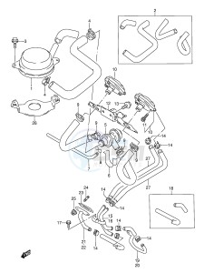 GSX600F (E2) Katana drawing SECOND AIR (MODEL K L M N E18)