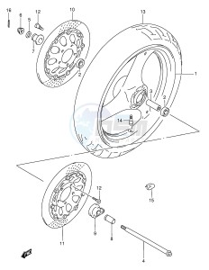 GSX750F (E2) drawing FRONT WHEEL