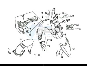 CROX 50 (45Km/h) (AE05WA-EU) (E4) (L8-M0) drawing REAR FENDER REAR INNER FENDER