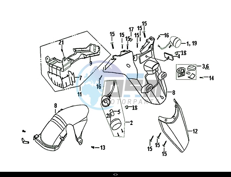 REAR FENDER REAR INNER FENDER