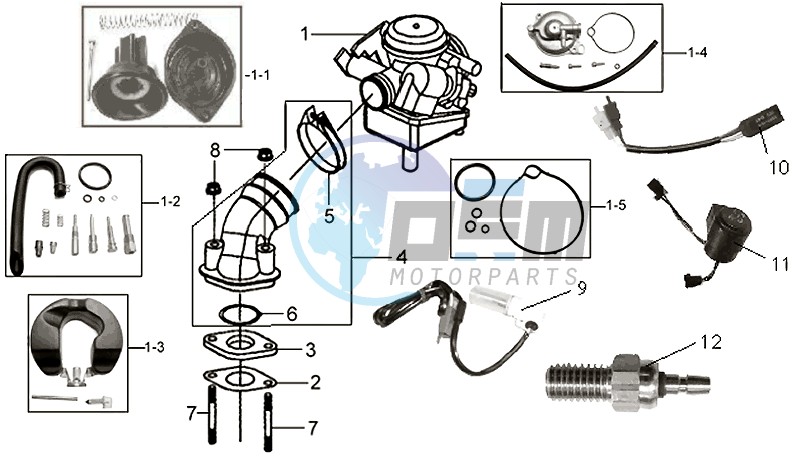 CARBURETOR ASSY IN  PIPE ASSY