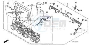 CBF1000TA France - (F / ABS CMF) drawing THROTTLE BODY