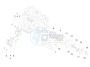 Beverly 300 ie ABS E4 (EMEA) drawing Rocking levers support unit