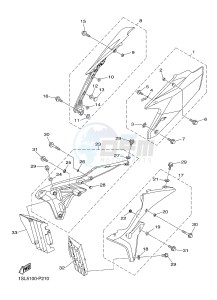 YZ450F (1SL5 1SL6 1SL7 1SL8) drawing SIDE COVER