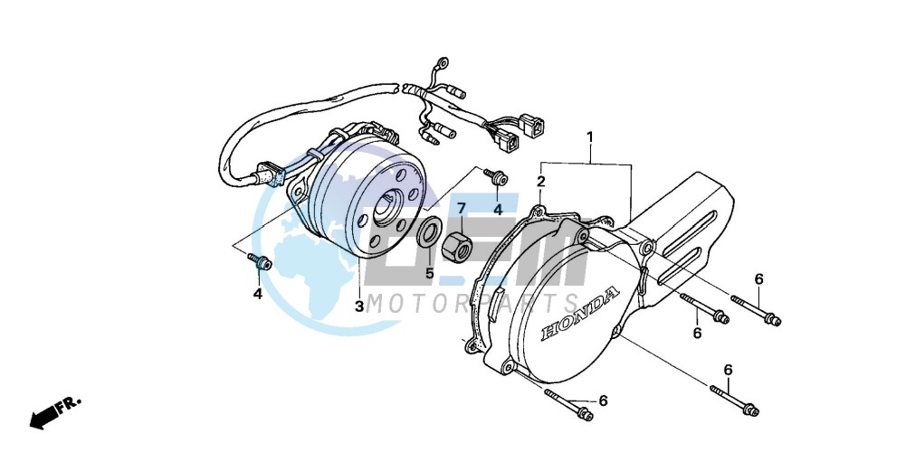 LEFT CRANKCASE COVER (CR85R5,6/RB5,6)