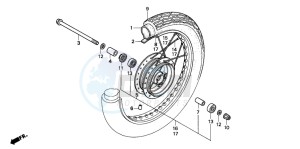 CB250 NIGHTHAWK drawing FRONT WHEEL (1)