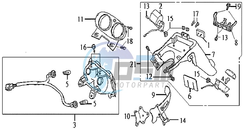 TAIL LIGHT - INDICATORS - REAR MUDGUARD