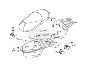 FIDDLE II 50 25KMH (L8) NL EURO4 drawing BUDDTSEAT - HELMET BOX - CARRIER