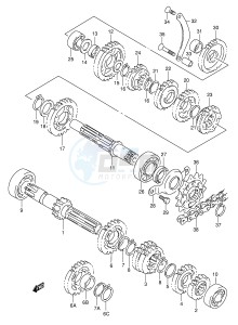 DR350 (E1) drawing TRANSMISSION (E.NO.106033~)