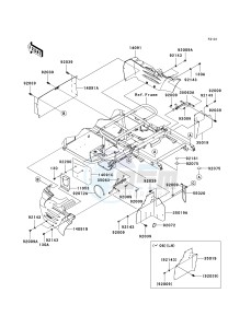 KAF 400 B [MULE 600] (B6F-B9F) B9F drawing FRAME FITTINGS-- REAR- -