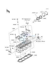 ZX 1000 E [NINJA ZX-10R] (E8F-E9FA) 0E8F drawing CYLINDER HEAD