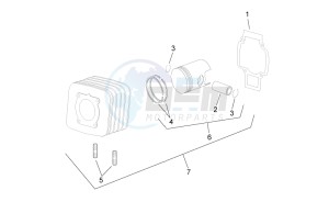 Mojito custom 50 2t (eng. piaggio) drawing Cylinder with piston