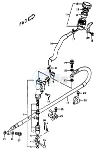 DR350 (V-W-X) drawing REAR MASTER CYLINDER (E24)