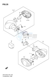 GSF1250 (E2) Bandit drawing TURNSIGNAL LAMP (E2 E19)