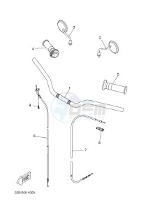 WR125X (22B8 22B8 22B8) drawing STEERING HANDLE & CABLE