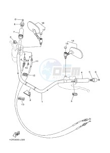 XV1900A MIDNIGHT STAR (1CR3) drawing STEERING HANDLE & CABLE