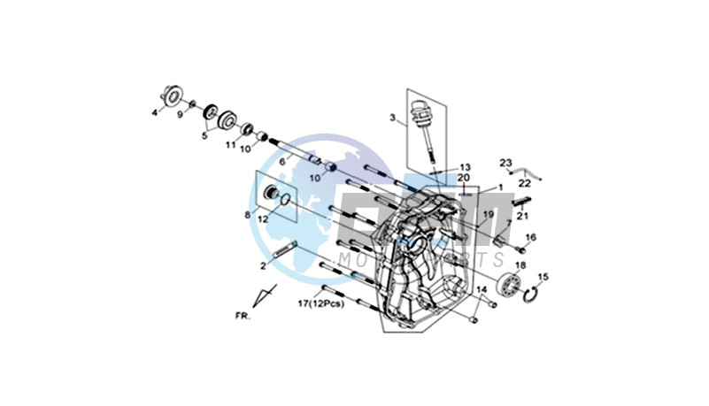 CRANKCASE  RIGHT / START MOTOR