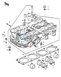 KZ 1000 G [CLASSIC] (G1) [CLASSIC] drawing CYLINDER HEAD