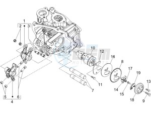 Runner 200 VXR 4t e3 drawing Camshaft - Rocking levers support unit