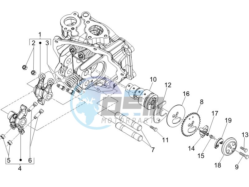 Camshaft - Rocking levers support unit