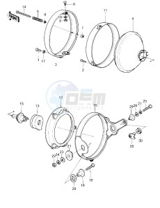 KZ 1000 D [Z1R] (D3) [Z1R] drawing HEADLIGHT -- 80 D3- -