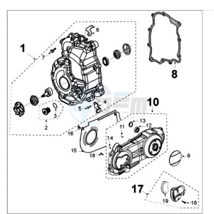 GEOPOLIS 250 drawing CRANKCASE COVER FOR 17318