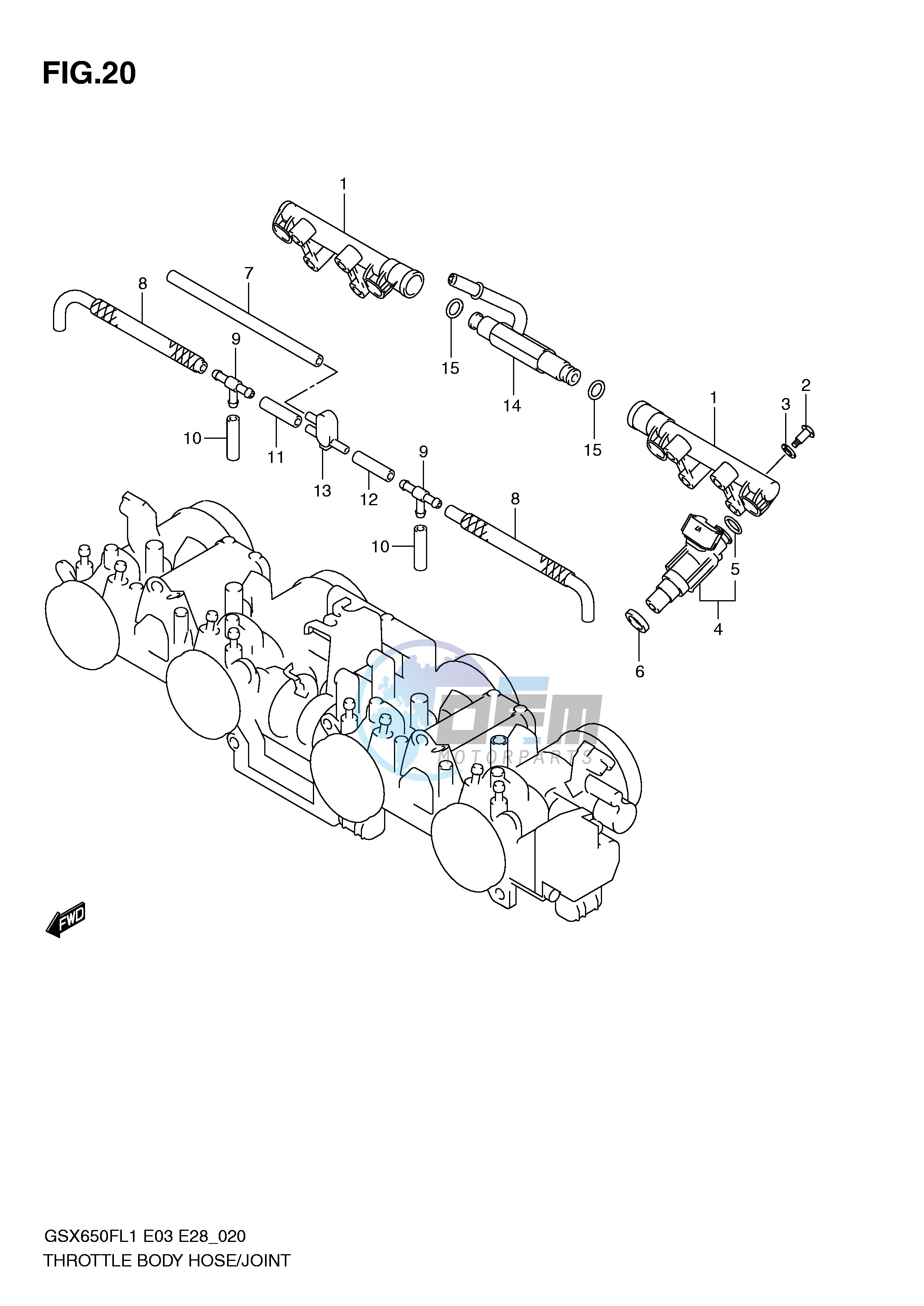 THROTTLE BODY HOSE JOINT (GSX650FAL1 E28)